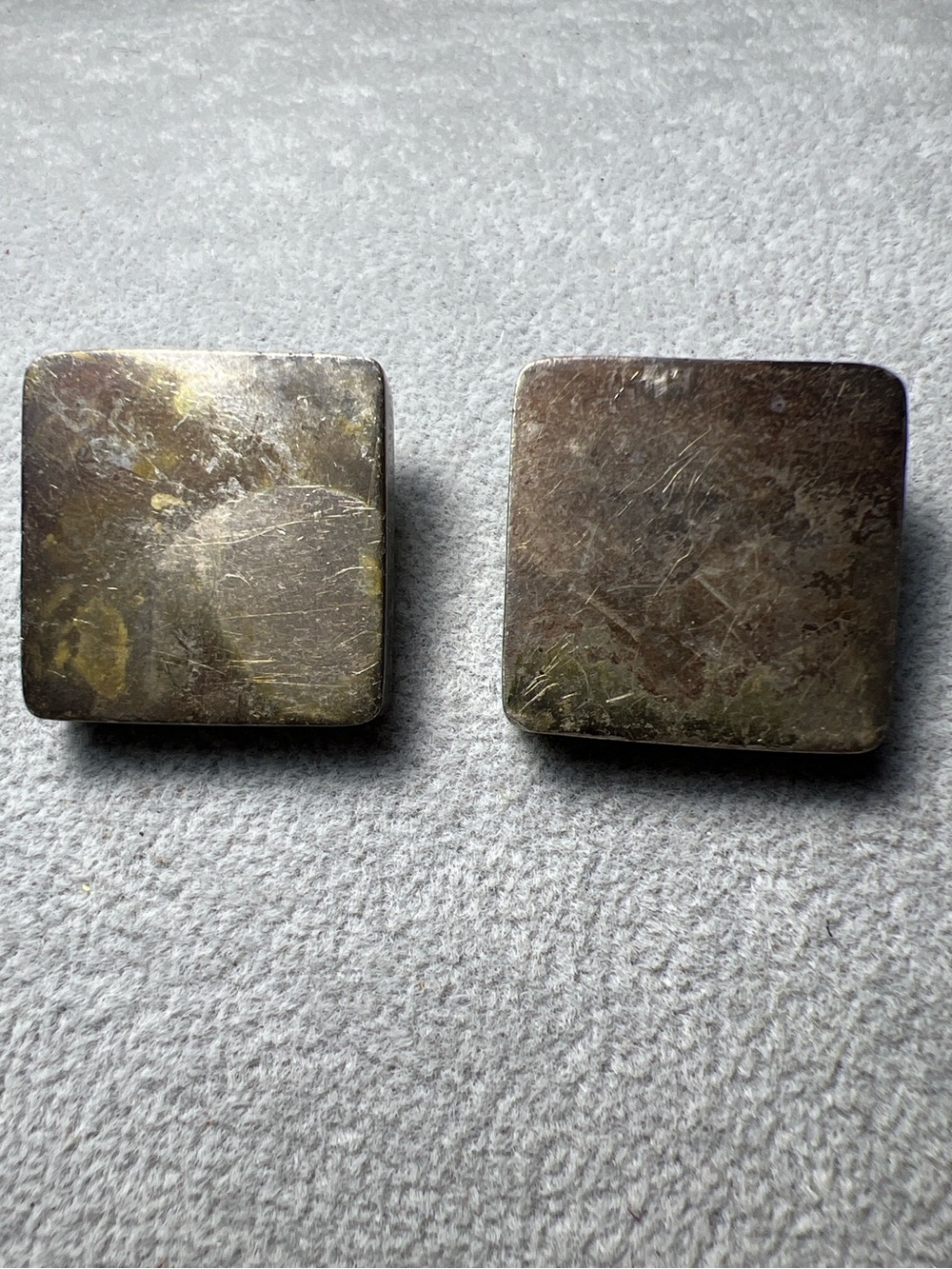 Chunky Modern Sterling Silver Earrings 925 Vintage Taxco
